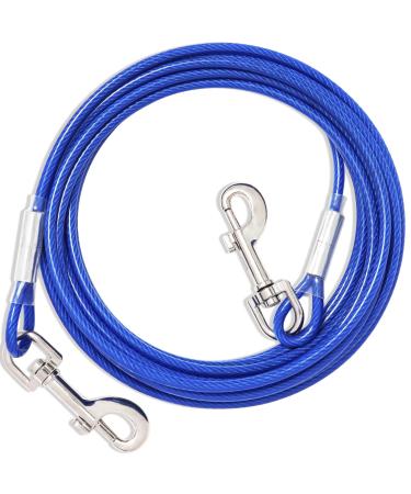 Tie Out Leashes For Dogs 3/6/9/15m Tie Out Cables For Dogs Yard Leash Yard Leash For Medium to Large Dogs (Blue 15m) 15m Blue