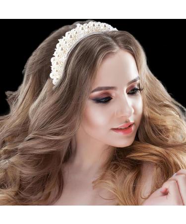 Faux Pearl Headbands for Women Bling Rhinestones Hairbands Women Girls Wedding Birthday Party Valentines Day Gifts Hair Hoop Wedding Hair Accessories (Pearl) - Buy Online on GoSupps.com