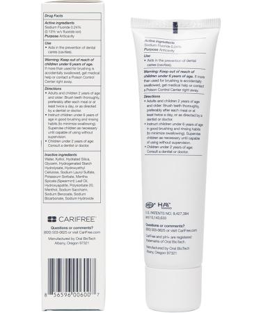 CariFree Gel 1100 (Mint) Anti-Cavity Fluoride Toothpaste with Nano Hydroxyapatite Enamel Protection Dentist Recommended for Kids and Adults Dentist Developed 2.40 oz. (Pack of 1 + Book) - Buy Online on GoSupps.com