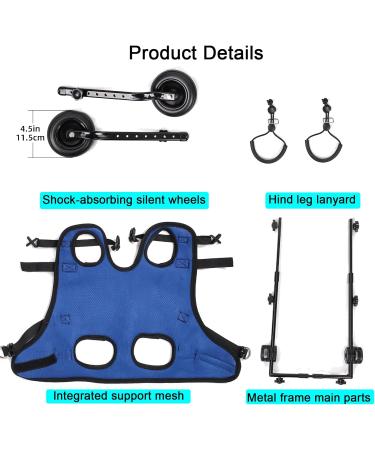 Dog Wheelchair for Back Legs Adjustable Dog Wheelchairs with 2 Wheels Pet Doggy Wheelchairs with Disabled Hind Legs for Hip Support Dog Wheelchair Cart for Small Pets Hind Limbs (M) - Buy Online on GoSupps.com