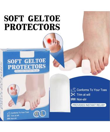 Soft Gel Toe Caps - 6pcs Toe Protectors for Calluses, Blisters & Irritations - Buy Online on GoSupps.com