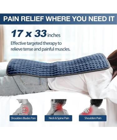 DAILYLIFE 17x33 Heating Pad Electric Blanket | UL Certified, 6 Heating Settings, Overheating Protection | Auto-Off, Machine Washable | Deep Blue Classic - Buy Online on GoSupps.com