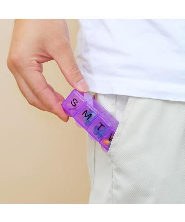 4 Pack Weekly Pill Organizer - Travel Daily Medicine Box for Vitamins & Supplements | 7-Day Pill Case in 4 Colors - Buy Online on GoSupps.com