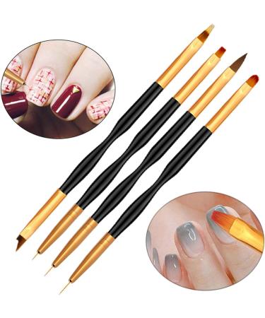 Yoezuo Nail Art Brush Set - 4 Double Ended Brushes for UV Gel Paint & Manicure DIY - Buy Online on GoSupps.com