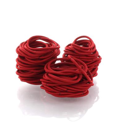 My Lello Hair Elastics Hair Ties Professional Grade Ponytail Holders - Red 20 Pack 20 Count (Pack of 1) Red