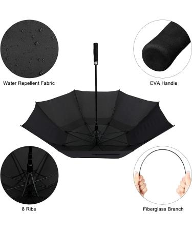 Prospo 62 inch Golf Umbrella - Large Auto-Open Windproof Stick Umbrella Black - Buy Online on GoSupps.com