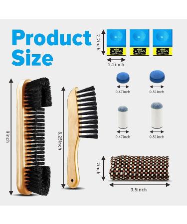 7-Piece Pool Table Brush Set with 2 Brushes, Cue Shaft Cloth, 12 Cue Chalk Cubes, 20 Accessories - Buy Online on GoSupps.com