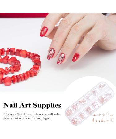 Lurrose 1 Box Nail Art Accessories shiny glass nail beads flat back gems nails decoration kit nail embellishments nail rhinestones for acrylic nails DIY Nail Art Diamond 3d boxed sticker Rose Gold - Buy Online on GoSupps.com