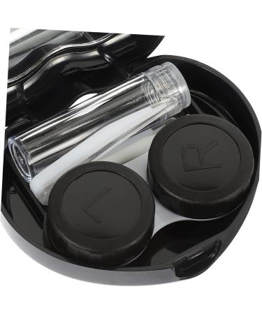 Partykindom Contact Lens Storage Case - Stylish Black Mussel Shell Organizer for Colored Lenses - Compact 7.2x5.8x2cm Lens Holder & Tool - Buy Online on GoSupps.com