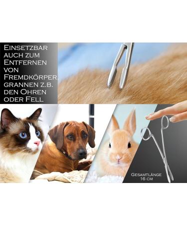Professional Stainless Steel RW Plug-In Tongs for Dog Ears | 16 cm Animal Hair Remover Pliers | Ideal for Grooming and Dog Care - Buy Online on GoSupps.com