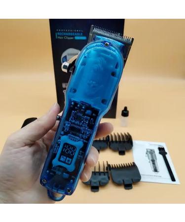 Buy GM-6696 Professional Cordless Hair Clipper | LED Display | Heavy Duty Trimmer for Hair Beard & Underarms | Long Battery Life - Transparent Blue - Buy Online on GoSupps.com