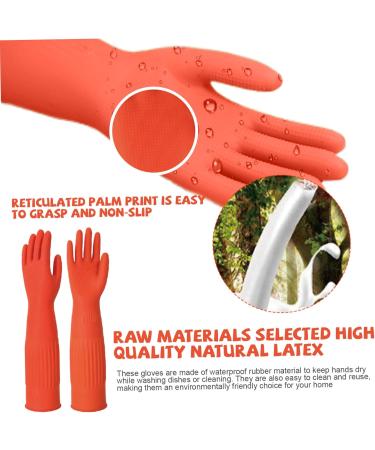 Washing Up Gloves 3 Pair 15in Elbow Length Non-Slip Latex Cleaning Gloves Skin-Friendly Elastic Protective Gloves for Cleaning Home Kitchen Bathroom Car (Fashion) - Buy Online on GoSupps.com
