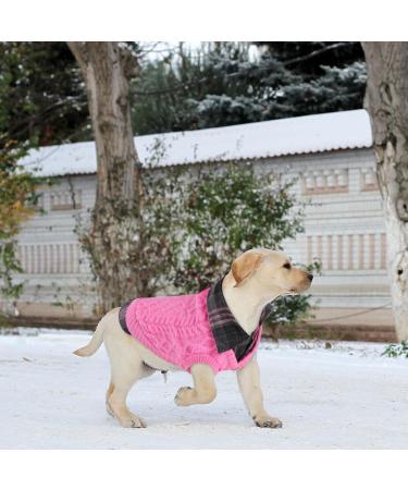 Cit toile Warm Dog Sweater - Stylish Turtleneck Knitting for Autumn & Winter | Cozy Puppy Clothing with Linen Holes | Perfect for Small & Medium Pets in Pink - Size M - Buy Online on GoSupps.com