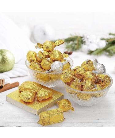 MINIDAHL 1000 pieces 4 in X4 in gold candy wrappers chocolate candy wraps for chocolate candy Fai-Da-Te Christmas - Buy Online on GoSupps.com