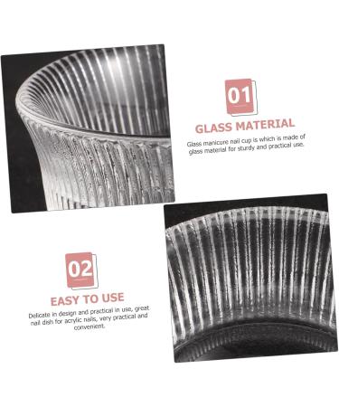 FOMIYES Tools Glass Nail Dish Bowl Manicure Nail Dish Dappen Dish Nail Art Dish Cup Manicure Nail Cup Glass Nail Dish Cups Glass Nail Art Dish Nail Cups Vertical Stripes Plate Cup - Buy Online on GoSupps.com