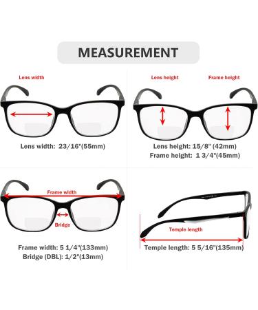 Eyekepper 5-Pack Bifocal Reading Glasses for Women - Large Frame +1.00 - Stylish Bi-Focal Readers in 5 Mix Colors - Buy Online on GoSupps.com