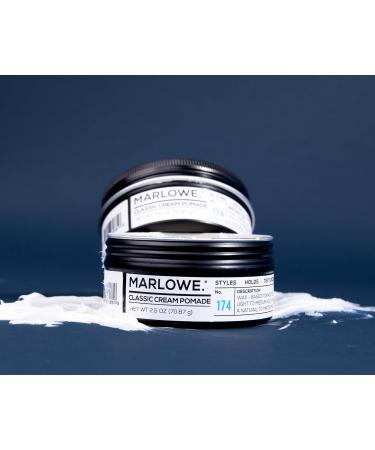 Buy MARLOWE. No. 174 Classic Cream Pomade for Men - Wax-Based Light to Medium Hold Natural Matte Finish Coconut Oil & Shea Butter Pine & Agarwood Scent - 2.5 oz - International Shipping Available - Buy Online on GoSupps.com