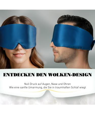 Joyhabit Royal Blue Silk Sleep Mask - Extra Large & Adjustable Eye Mask for Men and Women - Ideal for Night Sleep & Relaxation - Buy Online on GoSupps.com