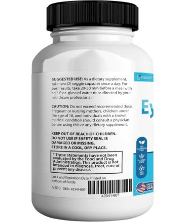 GREENVIFY EyeGenics Max Vision Support Supplement 60 Capsules Maximum Strength Eye Health Formula with Lutein Bilberry Extract Vitamins (1) - Buy Online on GoSupps.com