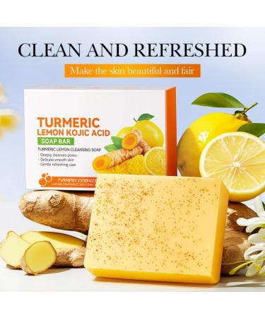  Bploar Turmeric Lemon & Turmeric Cleansing Soap Deep Cleansing Deep Cleansing Skin Friendly Hand Made 2 Pack - Buy Online on GoSupps.com