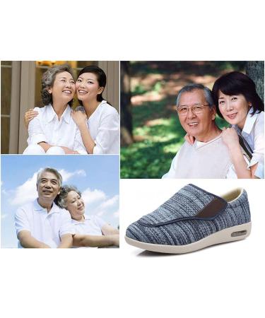 Yytcsjz Men's Diabetic Edema Slippers - Lightweight Orthopedic Footwear for Elderly with Air Cushion Comfort - Black/Grey (Size 12) - Buy Online on GoSupps.com