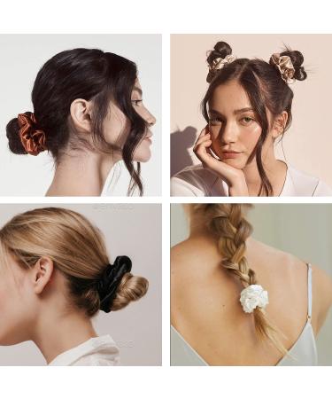 LIHELEI Satin Hair Scrunchies - 8PCS Leopard & Solid Color Elastic Hair Bands for Women & Girls - Buy Online on GoSupps.com