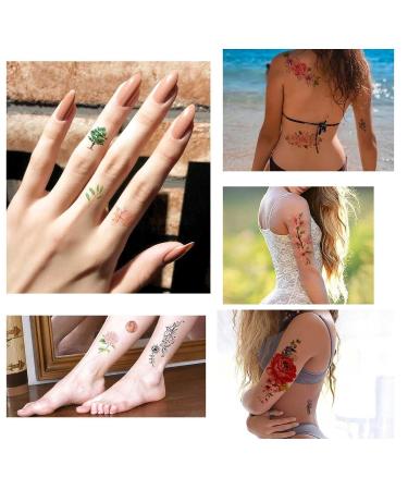 Quichic Realistic Large Flower Temporary Tattoos - 60+ Designs for Women and Girls - Sexy Floral Blossom Branch Neck and Hand Fake Tattoos - Long Lasting Adult Temporary Tattoo - Buy Online on GoSupps.com