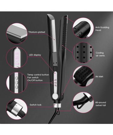 SKIMI Airflow Styler Curling Iron & Titanium Flat Iron - Professional 2-in-1 Hair Straightener & Curler 5 Temperatures Dual Voltage (Silver) - International Shipping Available - Buy Online on GoSupps.com