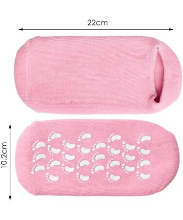Soft Gel Moisturizing Socks for Dry Cracked Skin - 2 Pairs Infused with Essential Oils and Vitamins - Day and Night Care (Blue Pink) - Buy Online on GoSupps.com