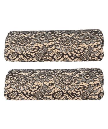 KALLORY Floral Pillows 2 Pieces Nail Arm Rest Professional Nail Hand Rest Cushion Lace Manicure Pillows Tool for Salon Home Use Floral Throw Pillows