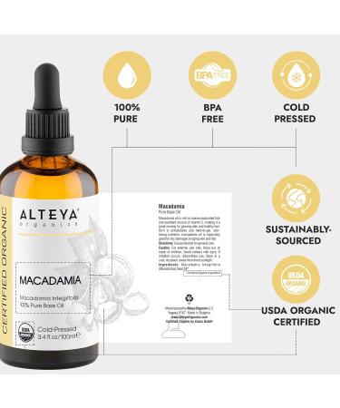 Buy Altenya Bio Macadamia Oil 100ml - 100% Natural USDA-Certified Cold-Pressed Carrier Oil for Premium Skin Care & Moisturizing Benefits - Buy Online on GoSupps.com