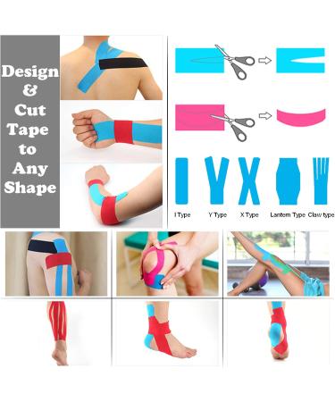 CHOIMOKU Athletic Tape Knee Tape 2inches Uncut Kinesiology Tape Waterproof 2" Sports Tape for Muscle Support Ankle Shoulder 6 Rolls (3x Beige 3x Black) - Buy Online on GoSupps.com