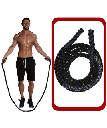 XGQQ Weighted Jump Rope for Fitness, Heavy Jump Rope, 9.8 Ft Battle Ropes for Men Women Home Gyms Skipping Rope Power Training Workout Exercise