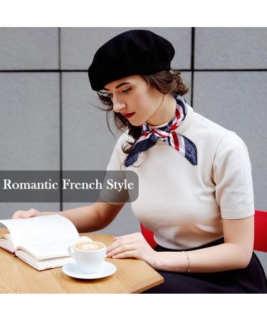 Women's Winter Wool Beret Hat with Stylish Scarf - Black/Red/Beige/Wine Red - Buy Online on GoSupps.com