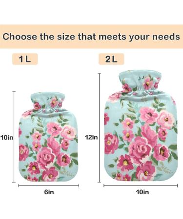 Vintage Roses Hot Water Bottle - 1L Transparent Heat Therapy | Naanle for Pain Relief & Comfort - Buy Online on GoSupps.com
