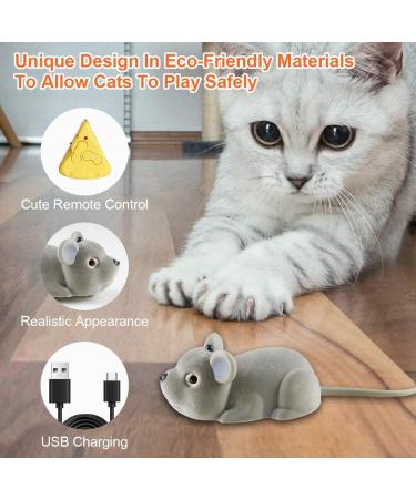 SCOOLR Remote Control Rat Toys Wireless Infrared RC Control Realistic Mouse Toy For Cat Kitten Dog Pet Novelty Gift For Kids Children Halloween Christmas Party Birthday Gifts (Gray) - Buy Online on GoSupps.com