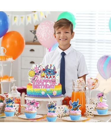 25Pcs Stitch Party Cake Decorations Stitch Birthday Cupcake Toppers for Stitch Party Supplies - Buy Online on GoSupps.com