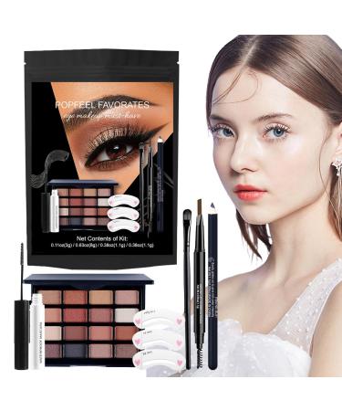 Renopfect Women's eye makeup sets eyeshadow kit eye enhancement kit eyeshadow eyeliner and mascara waterproof eye enhancement kit