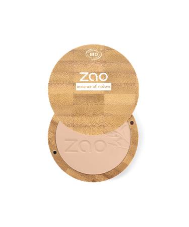 ZAO Compact Powder 302 beige-orange compact powder in refillable bamboo container