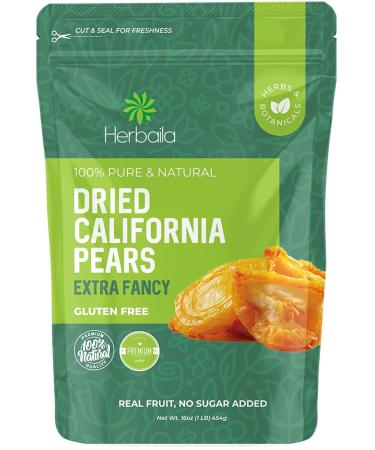 Dried Fancy Pears, Unsweetened, California Grown - 16 oz. No Sugar Added, Non GMO, All Natural Fresh Fruit - Buy Online on GoSupps.com
