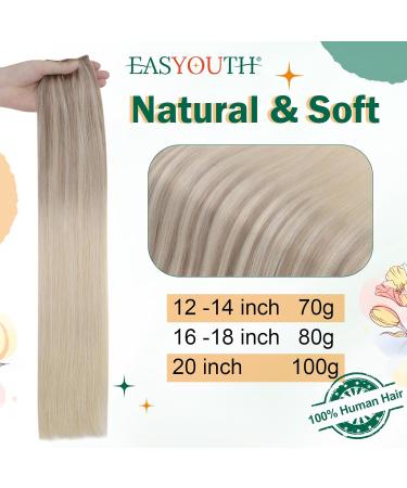 Easyouth Balayage Blonde Human Hair Extensions - Ombre Fish Line 18 Inch #18/22/60 Nordic - 80g - Buy Online on GoSupps.com