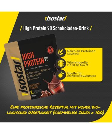 Isostar High Protein 90 - Chocolate Powder for Hyperprotein Drinks | 400g (16 Servings) - International Shipping Available - Buy Online on GoSupps.com