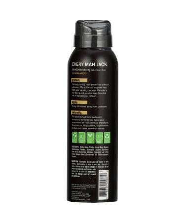 Every Man Jack Sandalwood Spray Deodorant 3.5 oz - Natural & Long-Lasting - Buy Online on GoSupps.com