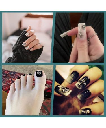 CAMLO 3D Cross Nail Charms - Chrome Silver Gothic Charm Set for DIY Nail Art - Buy Online on GoSupps.com