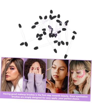 SOESFOUFU 100pcs Eye Shadow Stick Dual Sides Eye Shadow Sponge Eyeliner Brush Eyeshadow Rubber Cotton Black 7.5x0.5cm Black - Buy Online on GoSupps.com