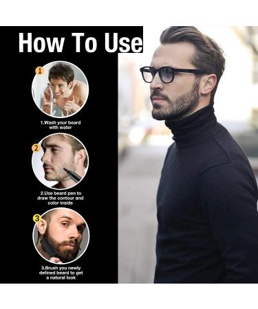 Tianwei Black Beard Pencil Filler Kit for Men - Water-Proof & Long-Lasting Beard Pen Set with Brush - XX-Large - Ideal Gift for Him - Buy Online on GoSupps.com