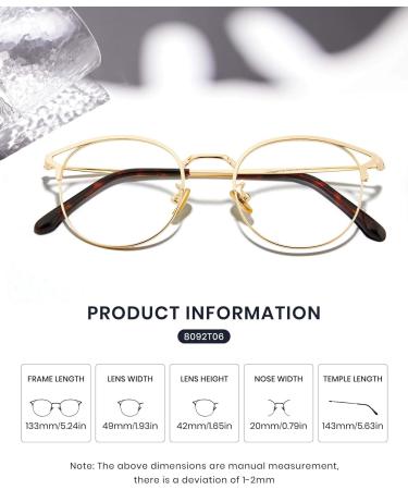 Cyxus Cat Eye Blue Light Filter Glasses for Women Vintage Round UV400 Anti-Blue Light Fashion Stylish Gold Metal Design - Buy Online on GoSupps.com