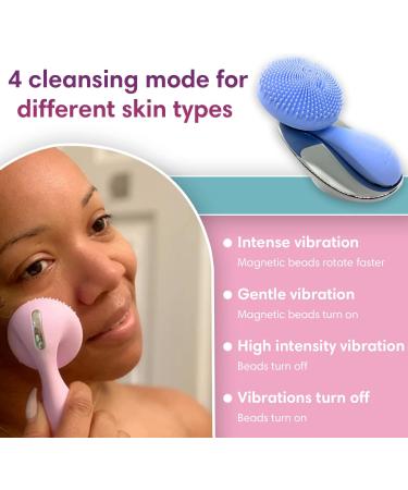 Glowsavy Silicone Cleansing Brush - 4 Speeds, Waterproof & USB Rechargeable - Pink Facial Spa Machine for Makeup Skincare Removal - Buy Online on GoSupps.com