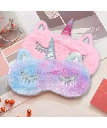 Kids Unicorn Sleep Mask 2 Pack - Soft Plush Eye Masks for Girls - Buy Online on GoSupps.com
