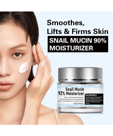 Snail Mucin 92% Moisturizer - Daily Face Gel Cream & Repair Cream for Ultimate Hydration | Baba de Caracol Snail Cream - Buy Online on GoSupps.com